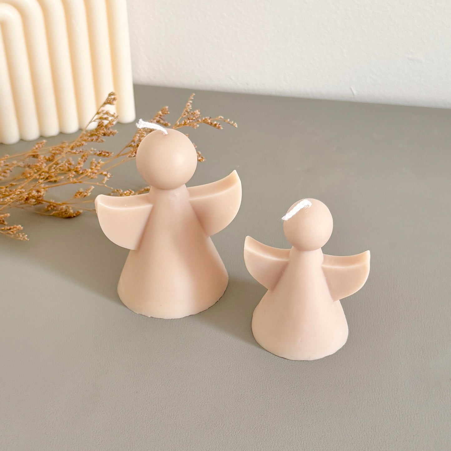 Beige Angel Shaped Candle - Angel Gifts - Remembrance Gift