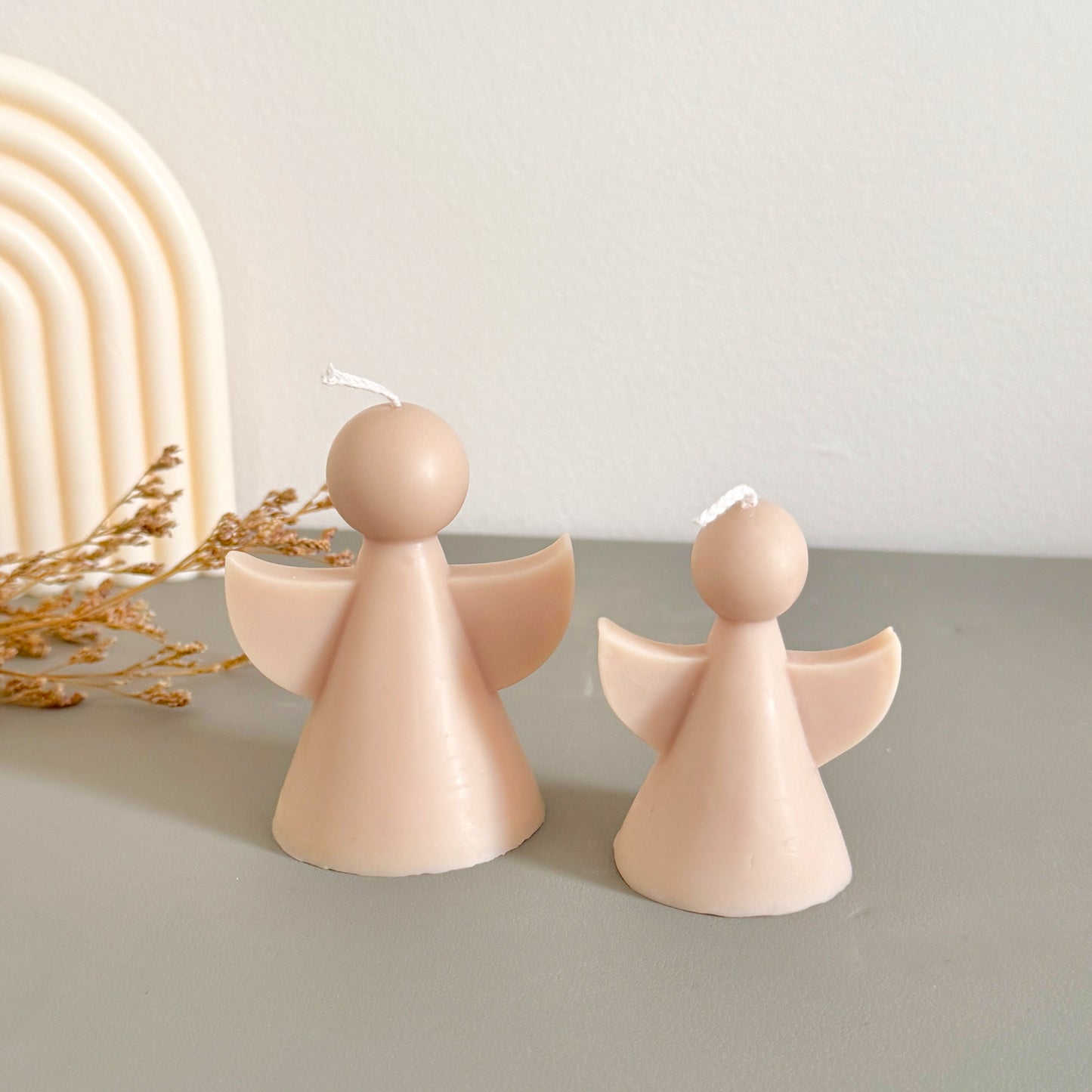 Beige Angel Shaped Candle - Angel Gifts - Remembrance Gift