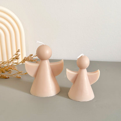 Beige Angel Shaped Candle - Angel Gifts - Remembrance Gift