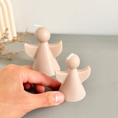Beige Angel Shaped Candle - Angel Gifts - Remembrance Gift