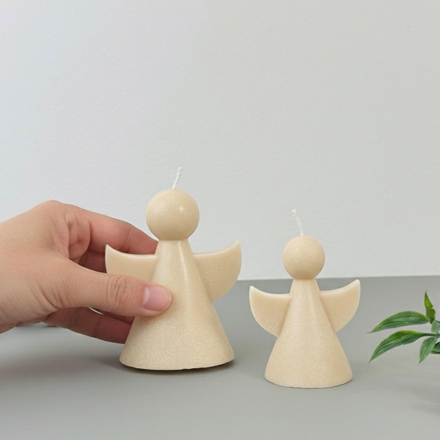 Beige Angel Shaped Candle - Angel Gifts - Remembrance Gift