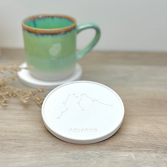 Aquarius Birthday Gift Star Sign Coaster - Aquarius Zodiac Sign Birthday Gift