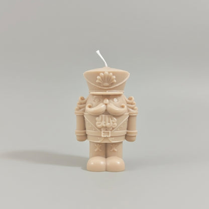 Traditional Nutcracker Christmas Candle - Beige Christmas Decor