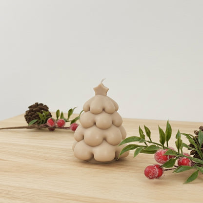Beige Christmas Tree Candle and Christmas Decoration - Christmas Candles