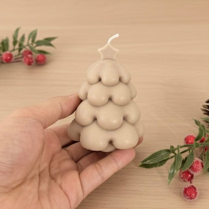 Beige Christmas Tree Candle and Christmas Decoration - Christmas Candles