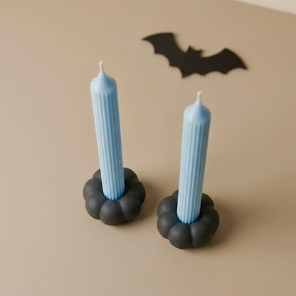 Black Pumpkin Taper Candle Holder - Black Halloween Decor