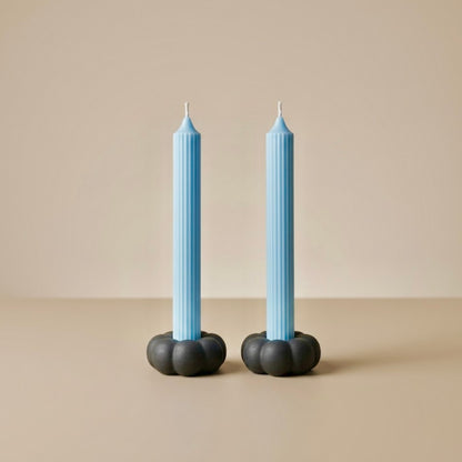 Black Pumpkin Taper Candle Holder - Black Halloween Decor