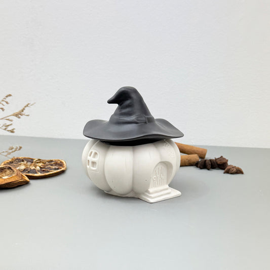 Black & White Halloween Witches House Pumpkin Bowl