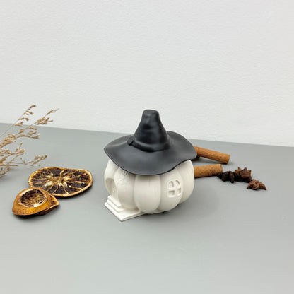 Black & White Halloween Witches House Pumpkin Bowl