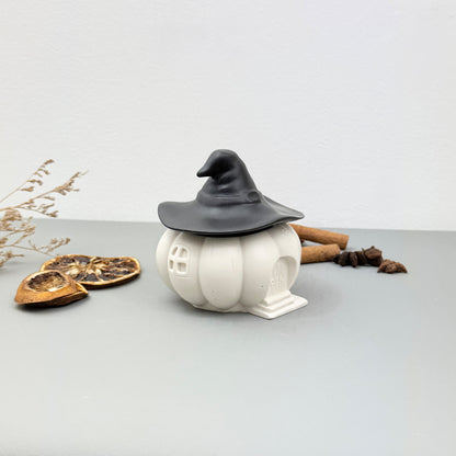 Black & White Halloween Witches House Pumpkin Bowl