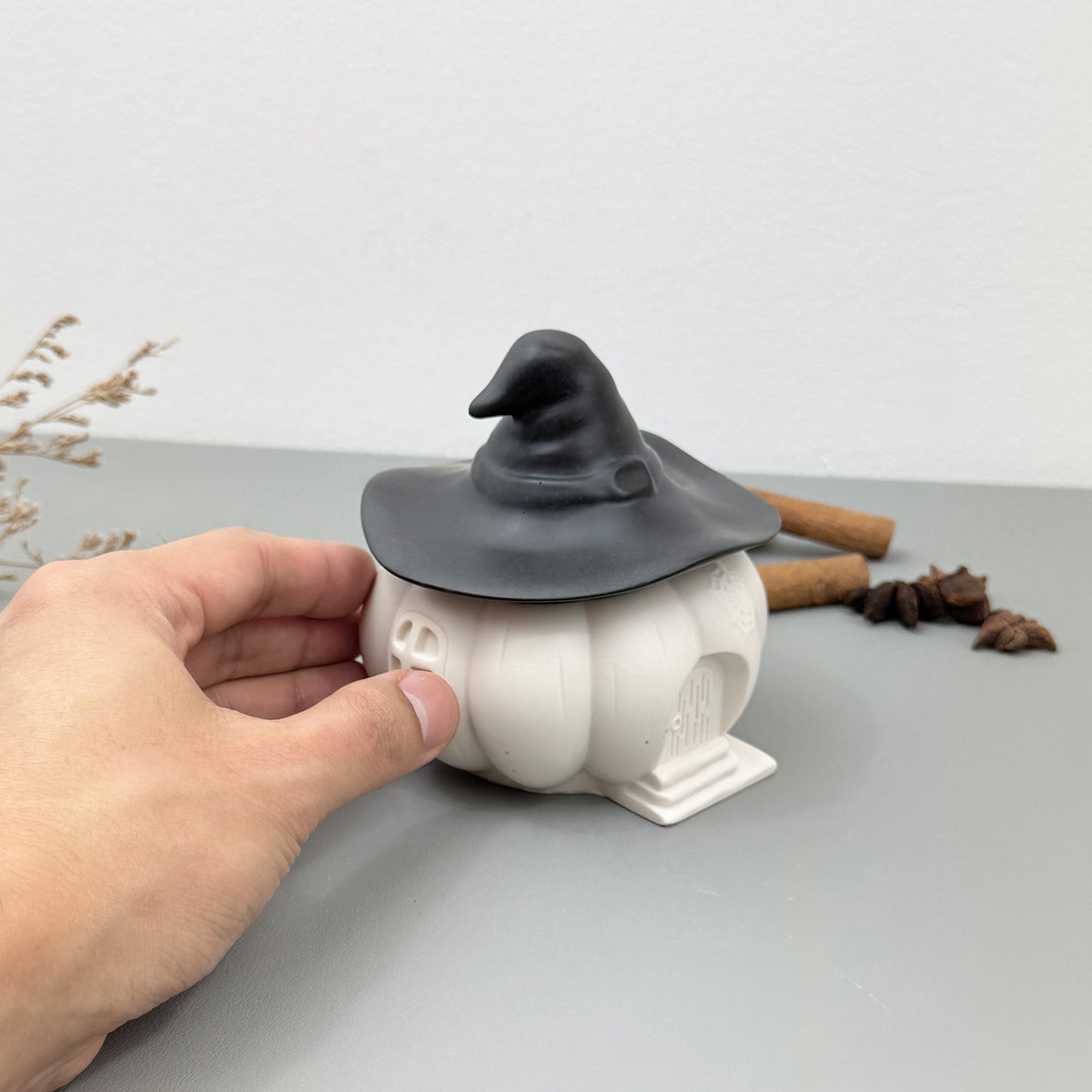 Black & White Halloween Witches House Pumpkin Bowl
