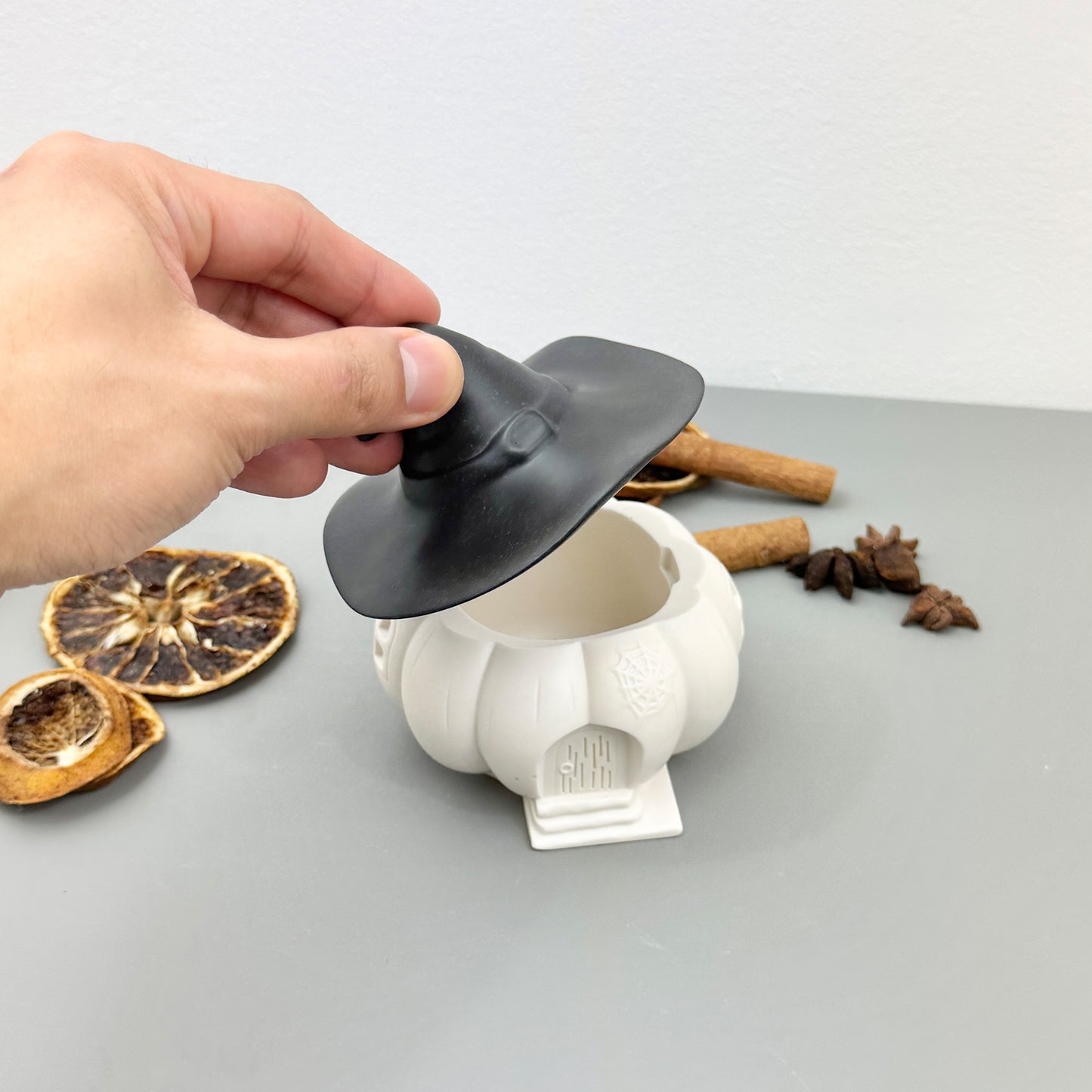 Black & White Halloween Witches House Pumpkin Bowl