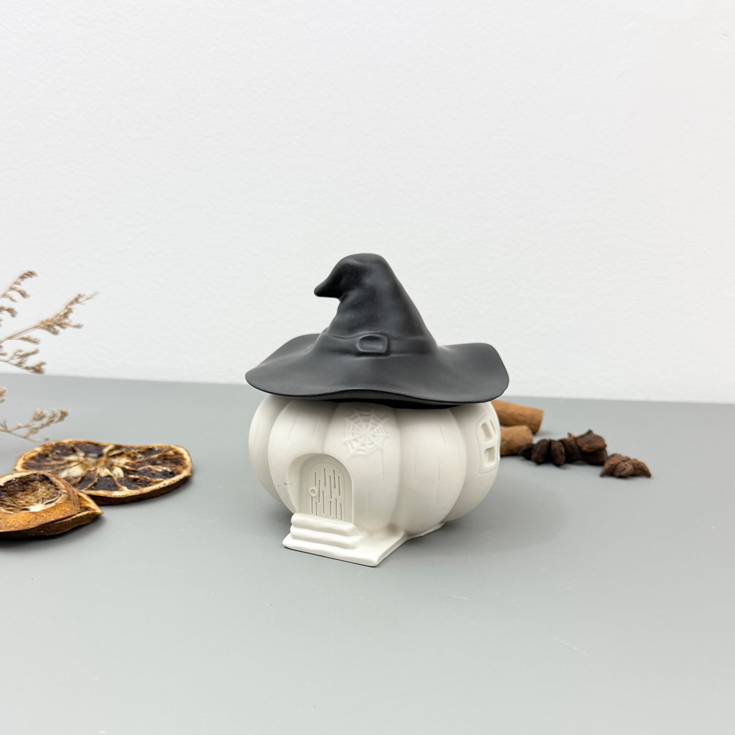 Black & White Halloween Witches House Pumpkin Bowl