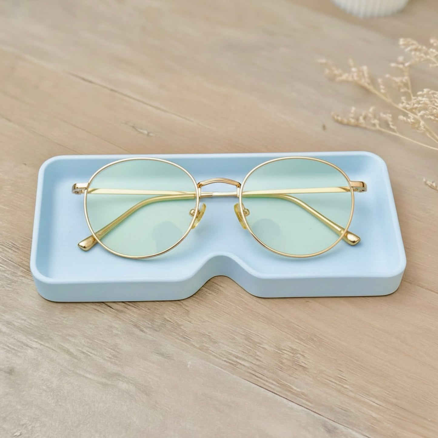 Blue Glasses Case, Sunglasses Holder and Reading Glasses Tray