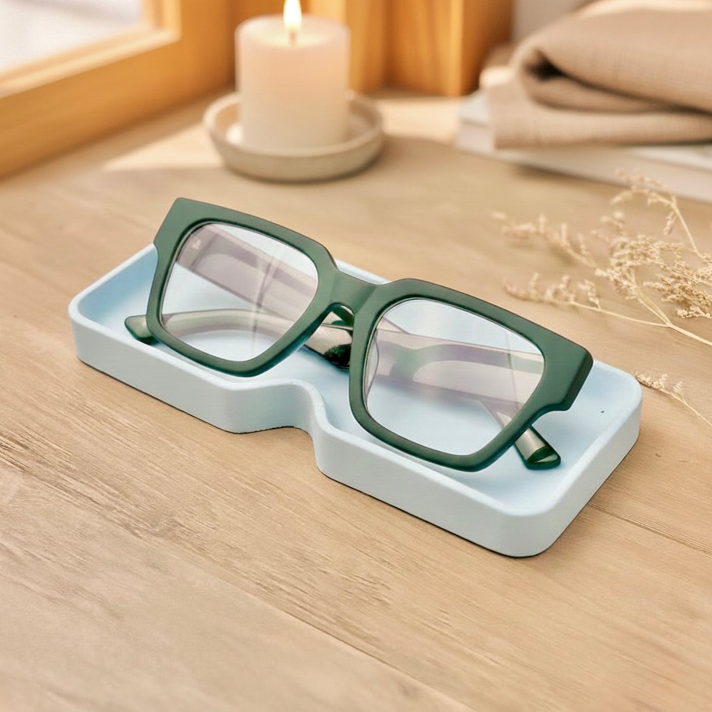 Blue Glasses Case, Sunglasses Holder and Reading Glasses Tray
