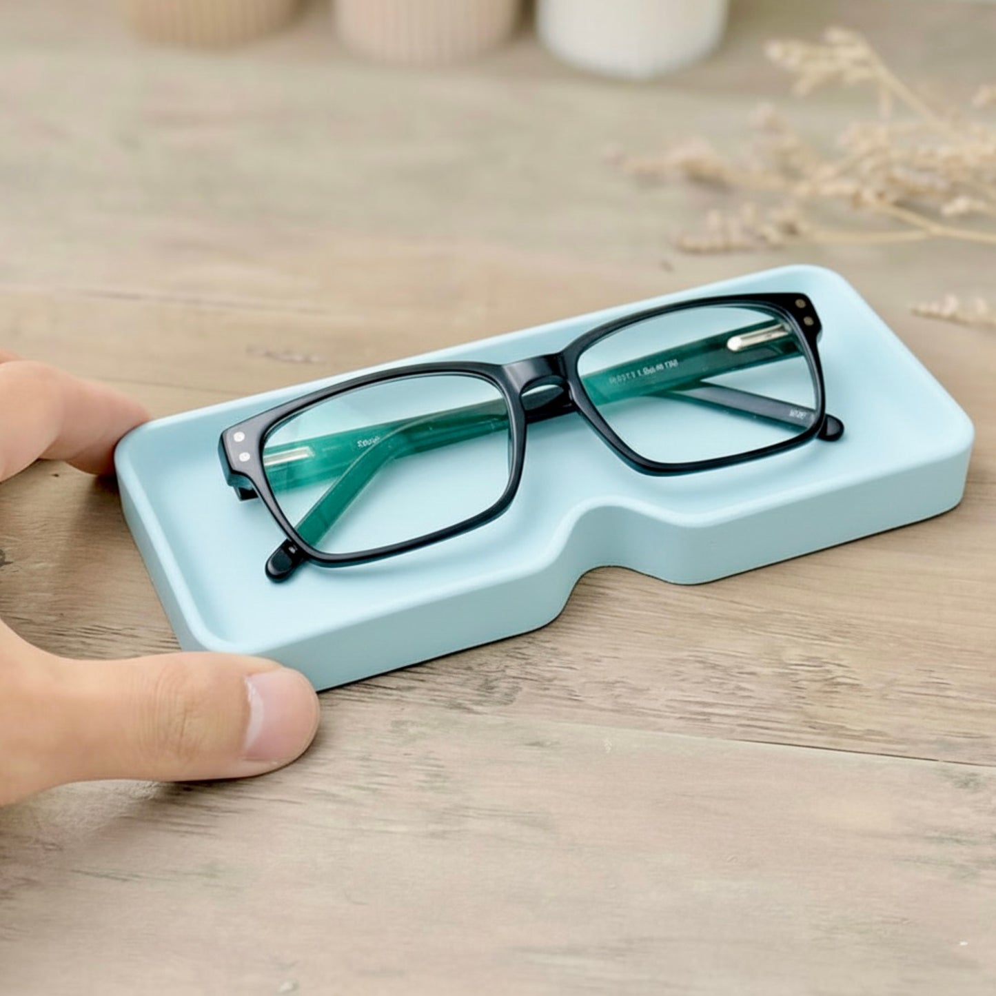 Blue Glasses Case, Sunglasses Holder and Reading Glasses Tray