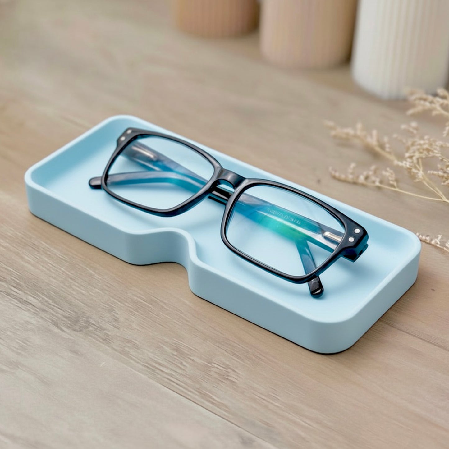 Blue Glasses Case, Sunglasses Holder and Reading Glasses Tray