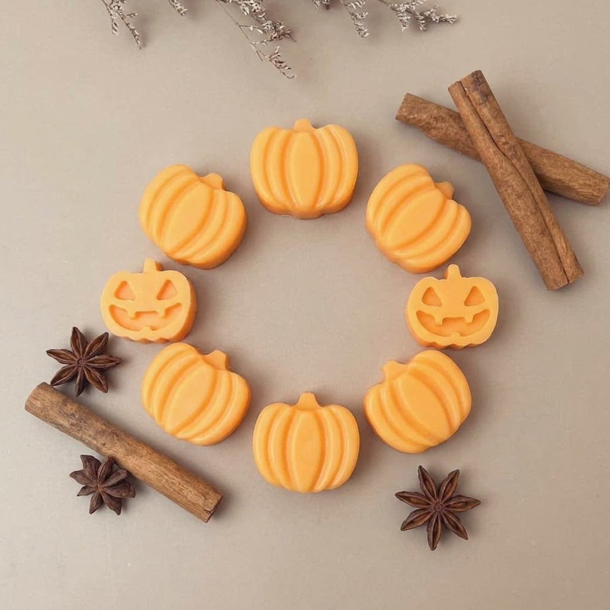 Bonfire Scented Halloween Pumpkin Wax Melts Set of 6