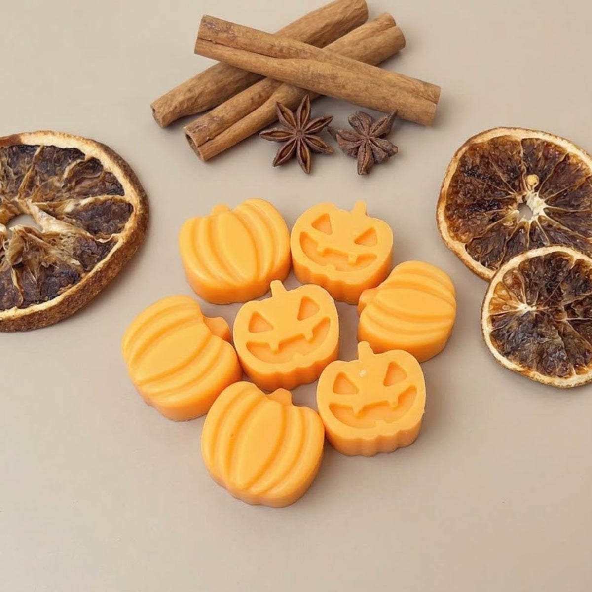 Bonfire Scented Halloween Pumpkin Wax Melts Set of 6