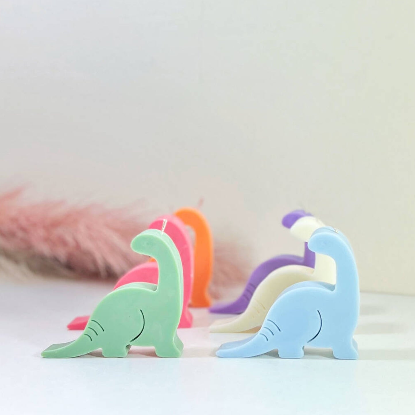 Dinosaur Candles - Colourful Brontosaurus Candle - Apatosaurus Dinosaur Gifts