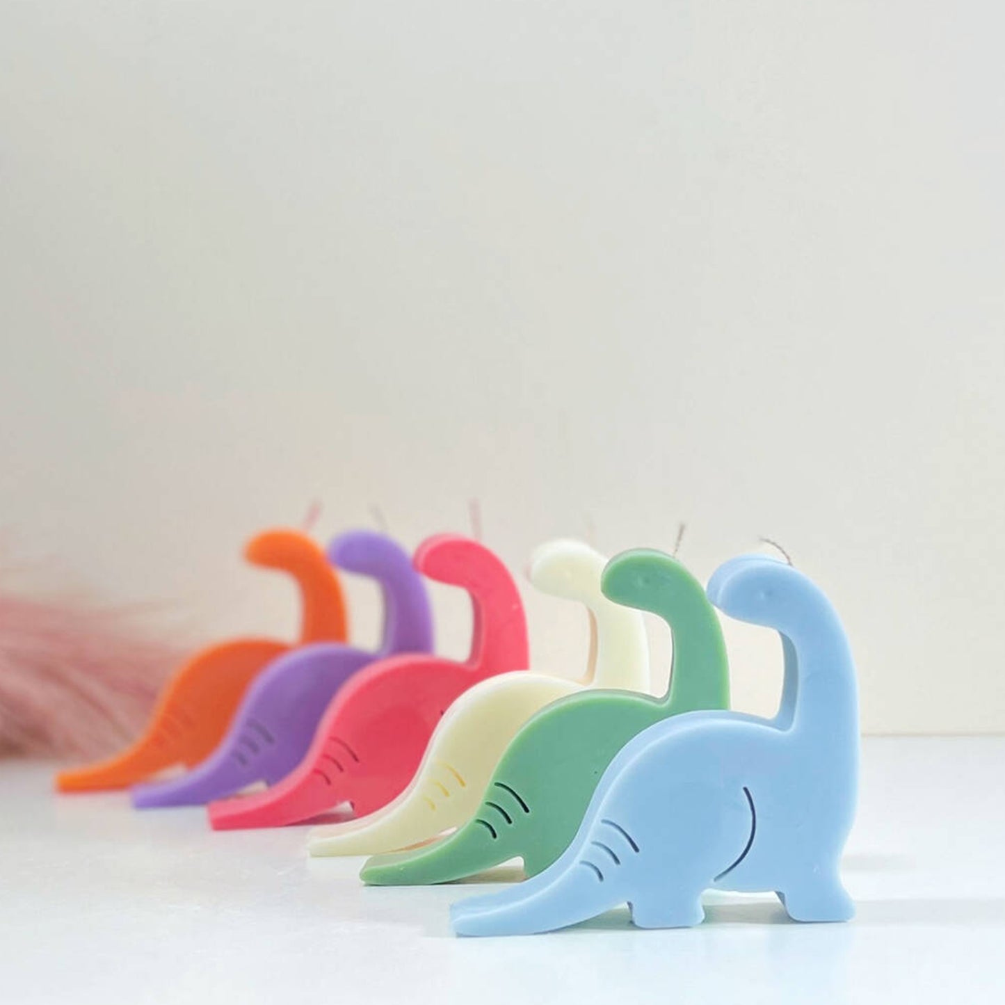 Dinosaur Candles - Colourful Brontosaurus Candle - Apatosaurus Dinosaur Gifts