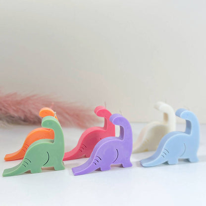 Dinosaur Candles - Colourful Brontosaurus Candle - Apatosaurus Dinosaur Gifts