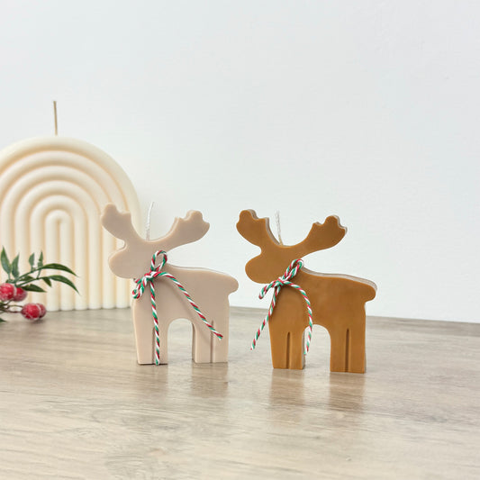 Brown Christmas Reindeer Candle - Festive Christmas Candle - Stocking Filler