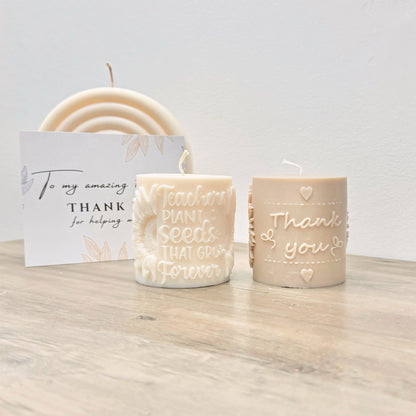 Teacher Gift Candle and Thank You Card Set - Thank You Teacher Gift - Gifts for Teachers