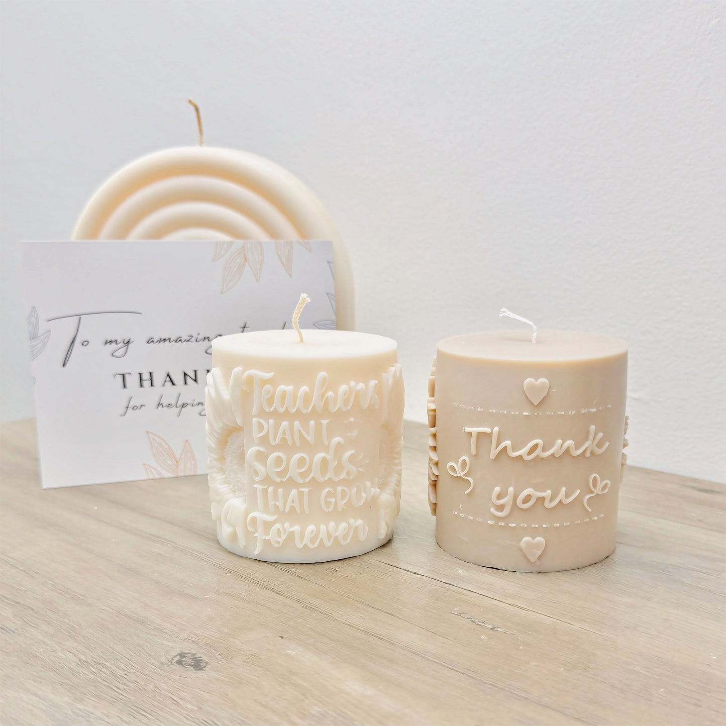 Teacher Gift Candle and Thank You Card Set - Thank You Teacher Gift - Gifts for Teachers