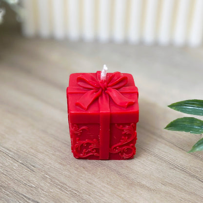 Wrapped Christmas Gift Candle - Christmas Present Decorative Candles