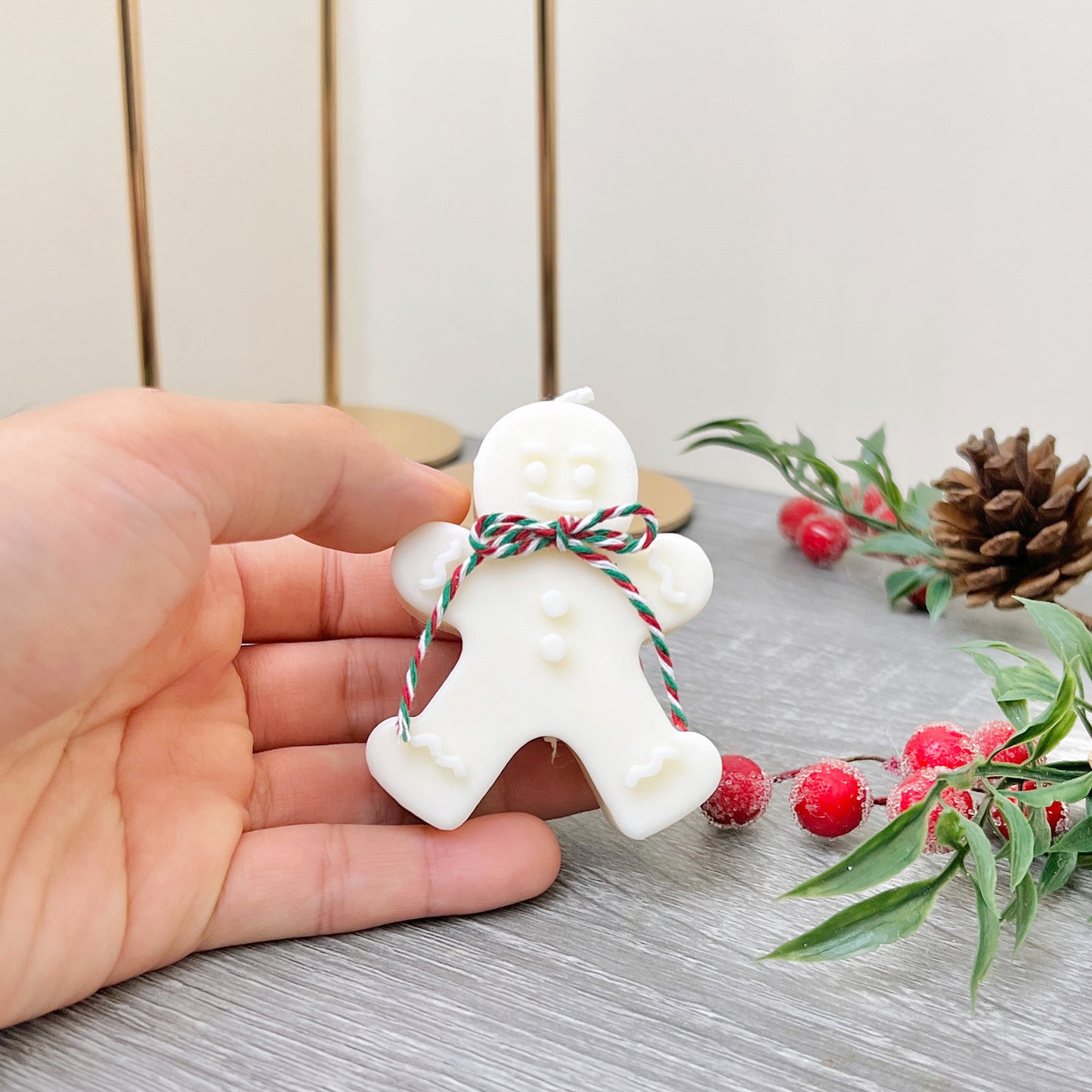 Christmas Gingerbread Candles - Gingerbread Scent Candle - Xmas Decoration