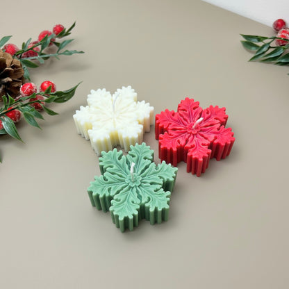 Christmas Snowflake Tealight Candles - Festive Home Decor