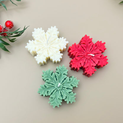 Christmas Snowflake Tealight Candles - Festive Home Decor