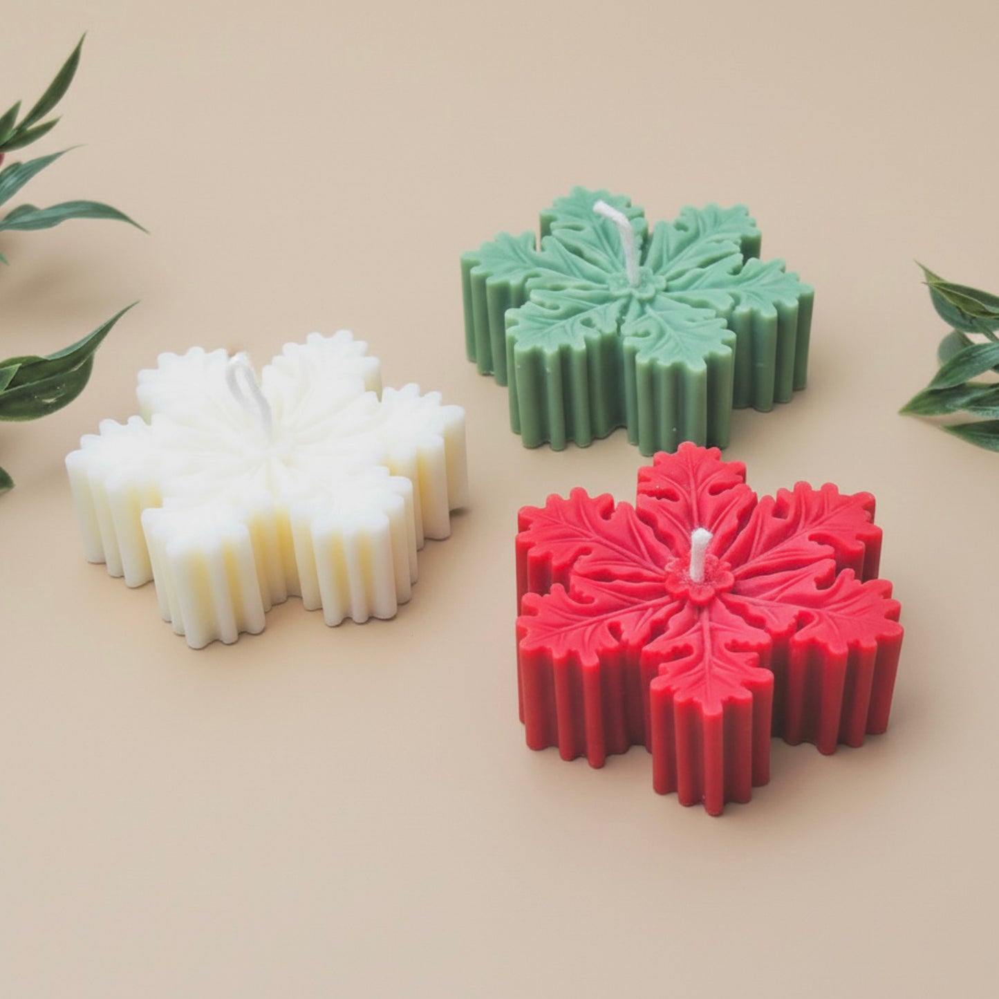 Christmas Snowflake Tealight Candles - Festive Home Decor