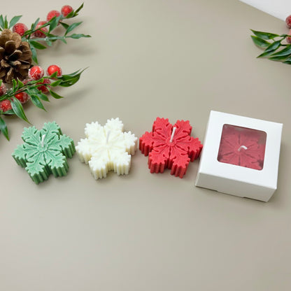 Christmas Snowflake Tealight Candles - Festive Home Decor