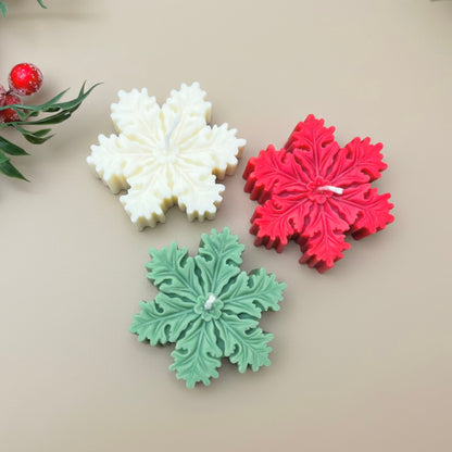 Christmas Snowflake Tealight Candles - Festive Home Decor