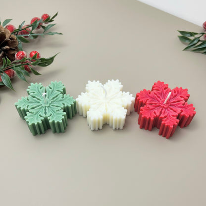 Christmas Snowflake Tealight Candles - Festive Home Decor