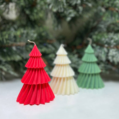 Christmas Tree Candles - Festive Candle - Xmas Tree Candles - Red Christmas Decor - White Christmas Gift