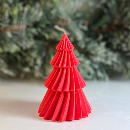 Christmas Tree Candles - Festive Candle - Xmas Tree Candles - Red Christmas Decor - White Christmas Gift