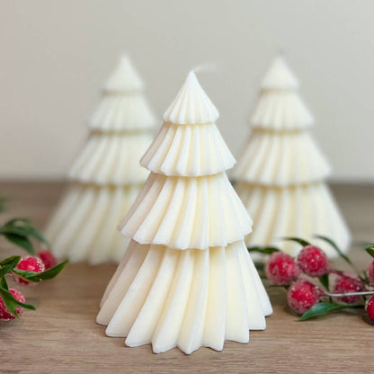 Christmas Tree Candles - Festive Candle - Xmas Tree Candles - Red Christmas Decor - White Christmas Gift