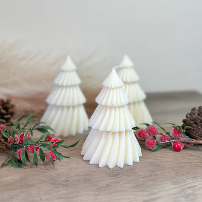 Christmas Tree Candles - Festive Candle - Xmas Tree Candles - Red Christmas Decor - White Christmas Gift