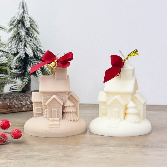 Snowy Christmas House Candle - Christmas Village Candle - Christmas Decor