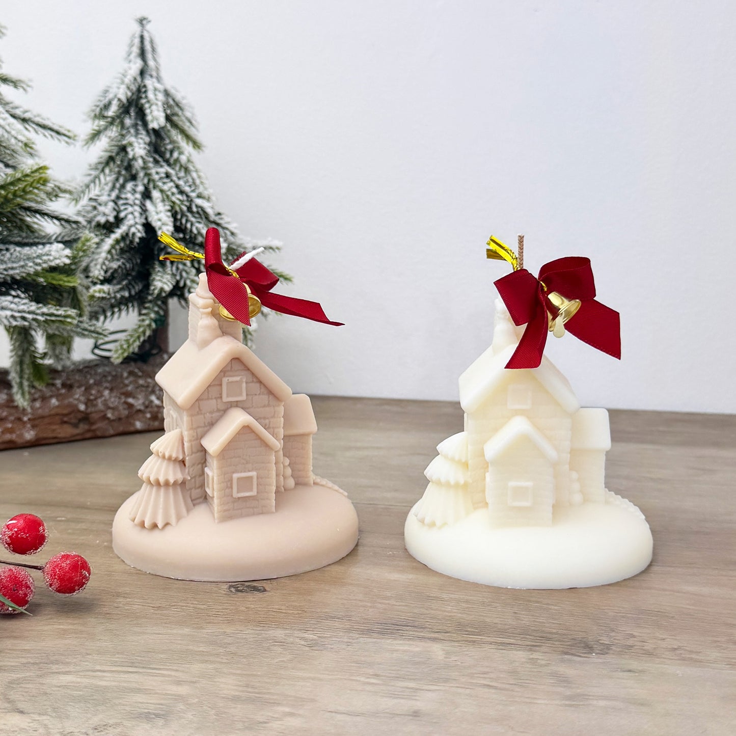 Snowy Christmas House Candle - Christmas Village Candle - Christmas Decor