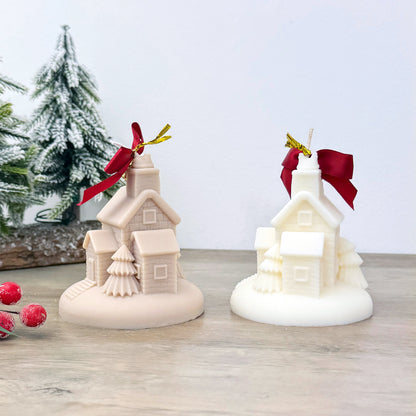 Snowy Christmas House Candle - Christmas Village Candle - Christmas Decor