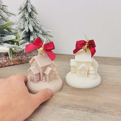 Snowy Christmas House Candle - Christmas Village Candle - Christmas Decor