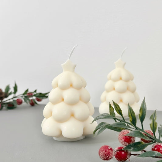 White Christmas Tree Candle - Christmas Scented Candle