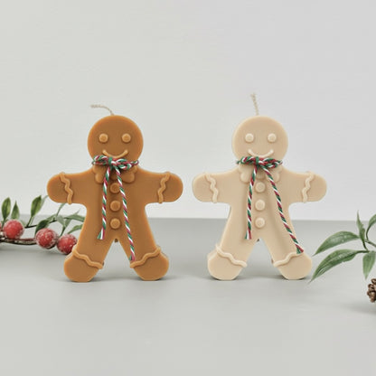 Beige and Brown Christmas Gingerbread Candle - Gingerbread Scented Candles