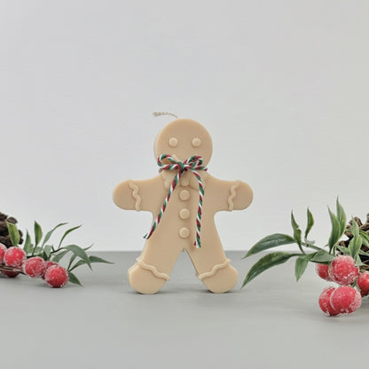 Beige and Brown Christmas Gingerbread Candle - Gingerbread Scented Candles