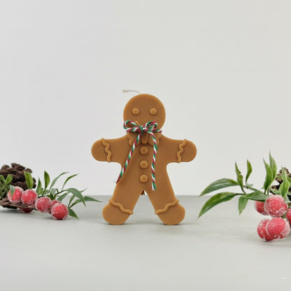 Beige and Brown Christmas Gingerbread Candle - Gingerbread Scented Candles