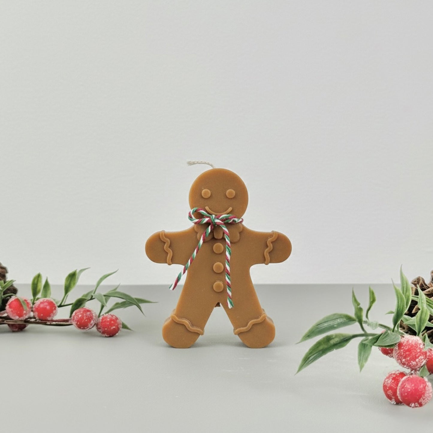 Beige and Brown Christmas Gingerbread Candle - Gingerbread Scented Candles